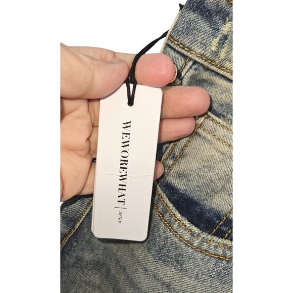 NWT WeWoreWhat The Danielle High Rise Vintage Straight Jeans 27 4 Light Wash - Picture 7 of 11